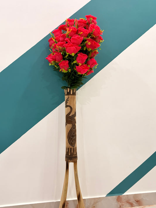 Handcrafted Peacock Bamboo Flower Stand by Craftzee